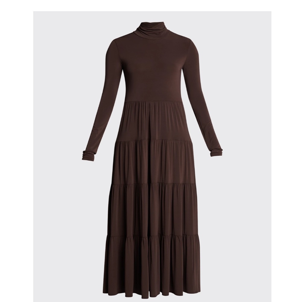 A.L.C Corinna Turtleneck Long Sleeve Maxi Dress. Brown in color, size small.